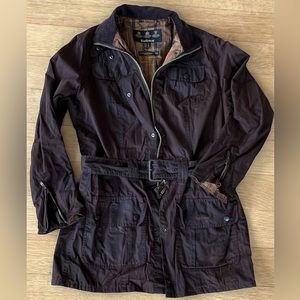 Barbour waxed cotton utility jacket in dark brown